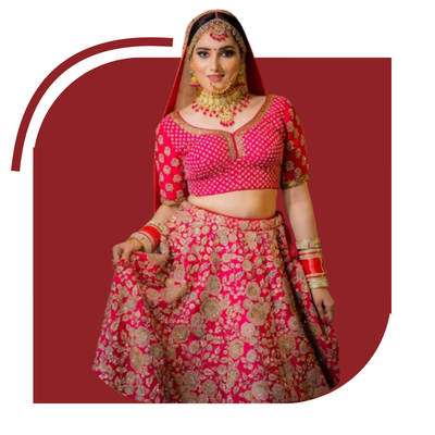 Bridal red lehenga heavy embroidery wedding