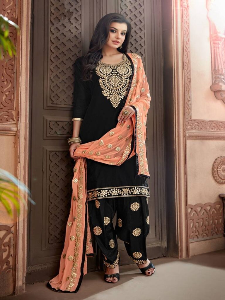 Black patiala suit traditional style