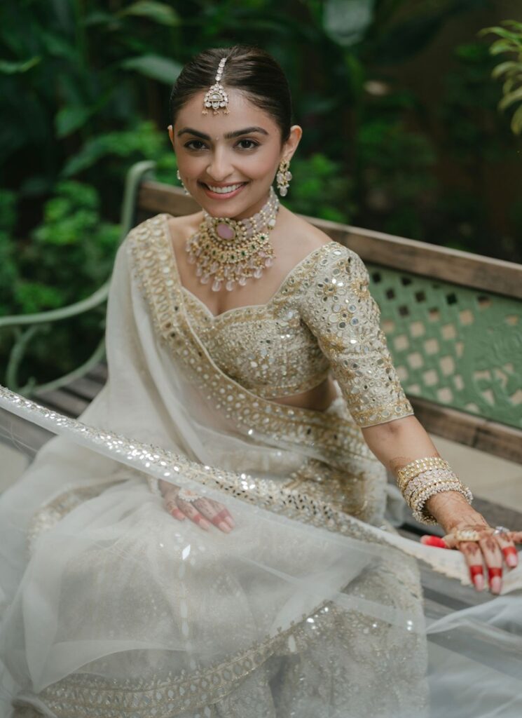 Net white lehenga stylish modern outfit